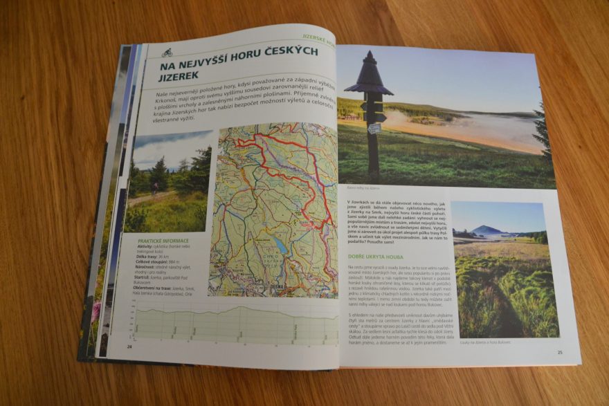 Pro plánování vlastních dobrodružství skvěle poslouží barevné orientační mapky a výškové profily tras.