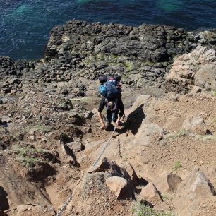 Překonávání pobřežních útesů na Horstrandiru