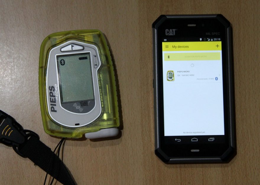 Propojení Bluetooth mezi Pieps Micro a telefonem CAT