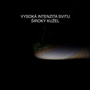 Vysoká intenzita svitu s širokým kuželem čelovky Ledlenser MH5.