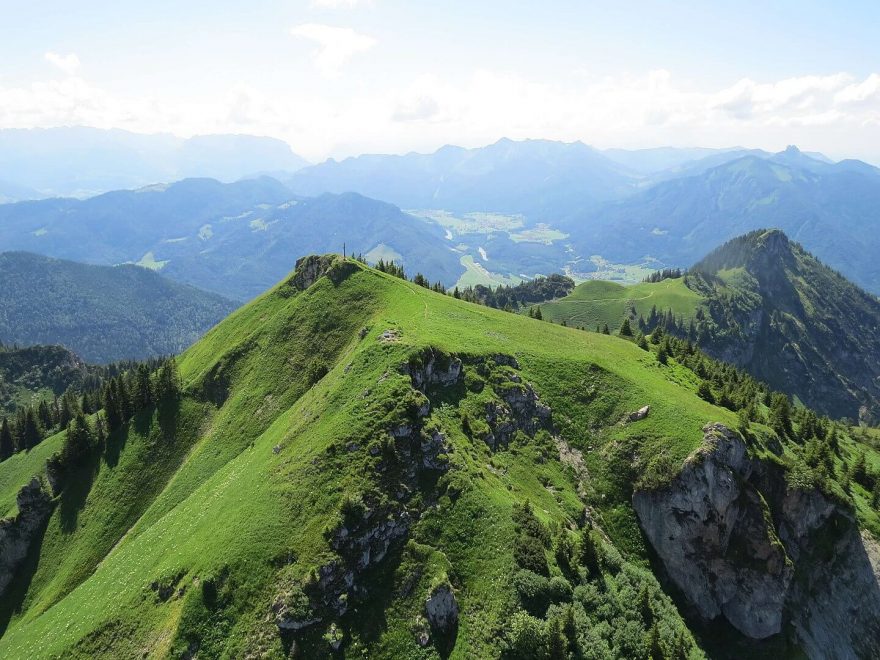 Hochgern, Chiemgauské Alpy, Německo.