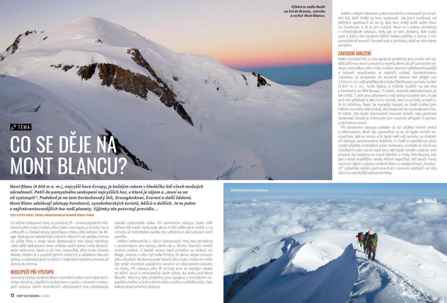 Téma Světa outdooru 2/2020: Co se dějej na Mont Blancu?