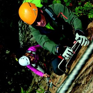 Ferata Klettersteig Lehner Wasserfall, Otztal, Alpy, Rakousko