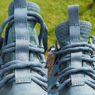 Pokud vám vadí šňůrky v ohybu kotníku, můžete si je vyvázat z poslední dírky na jazyku.