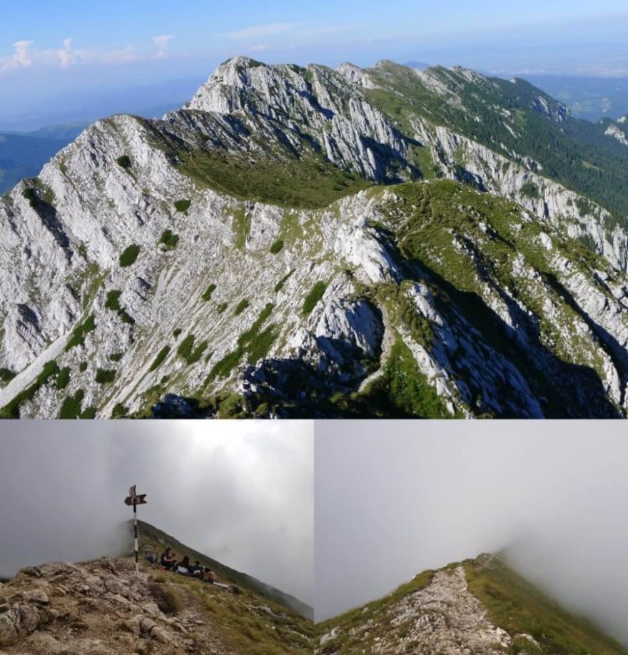 Piatra Craiului, Rumunsko za slunného počasí (rok 2018) a v mracích (rok 2019)