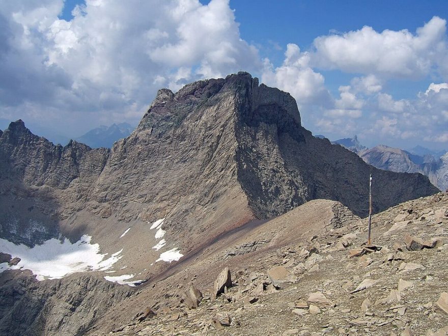 Parseierspitze z východu, Lechtalské Alpy, Rakousko