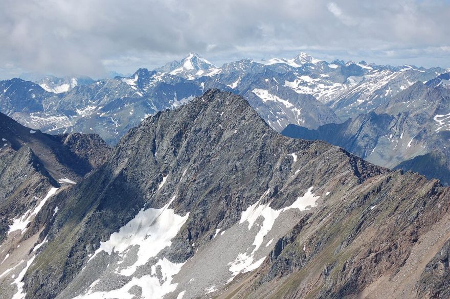 Zopetspitze z vrcholku Weißspitze, Vysoké Taury, foto Michael Kranewitter
