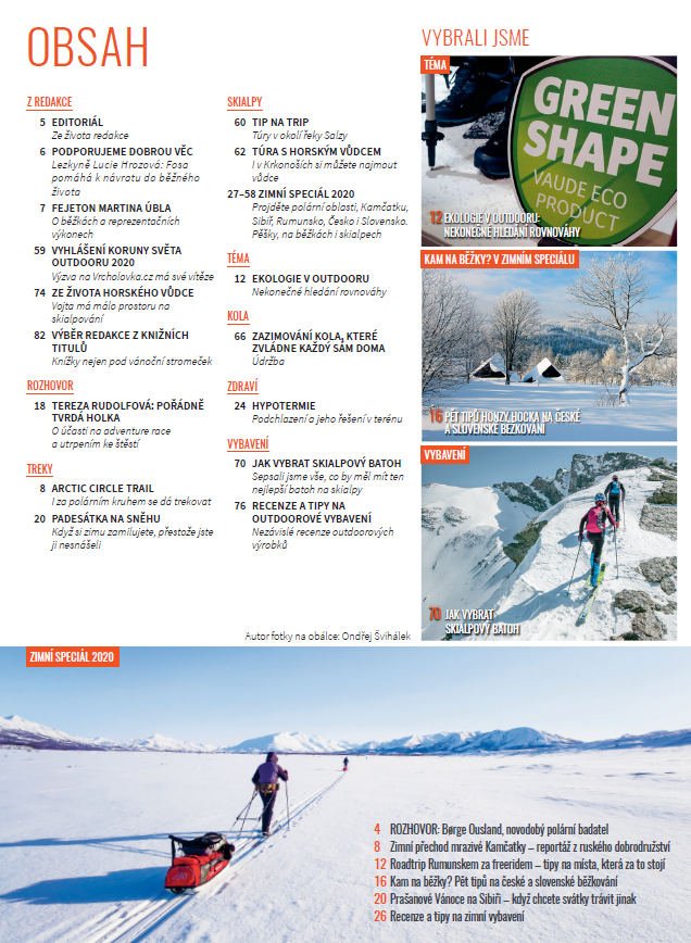 Obsah Světa outdooru 4/2020.