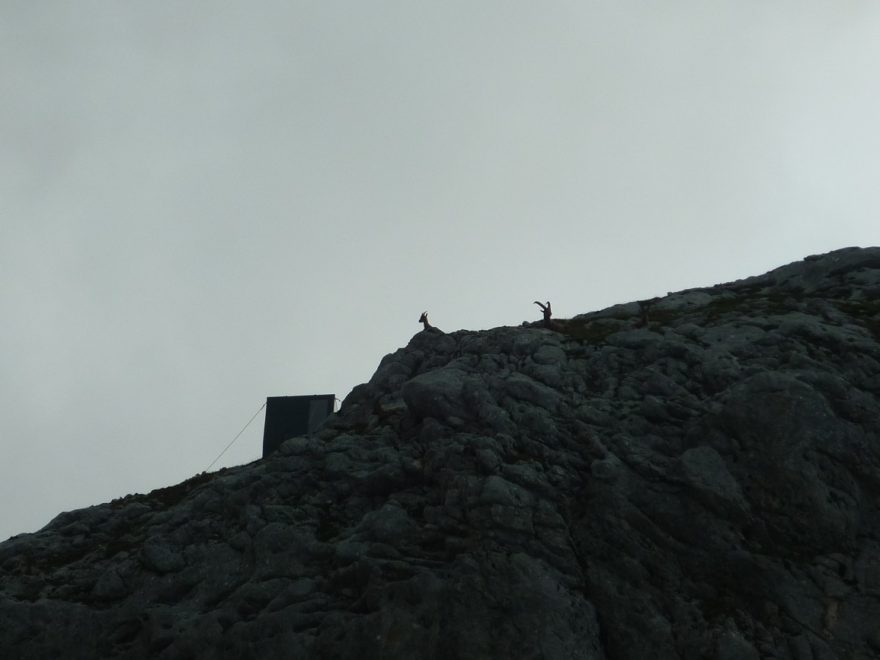 Bivak Pavla Kemperla upevněný ocelovými lany