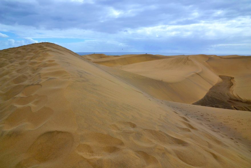 Písečné duny v Maspalomas, Gran Canaria, Kanárské ostrovy