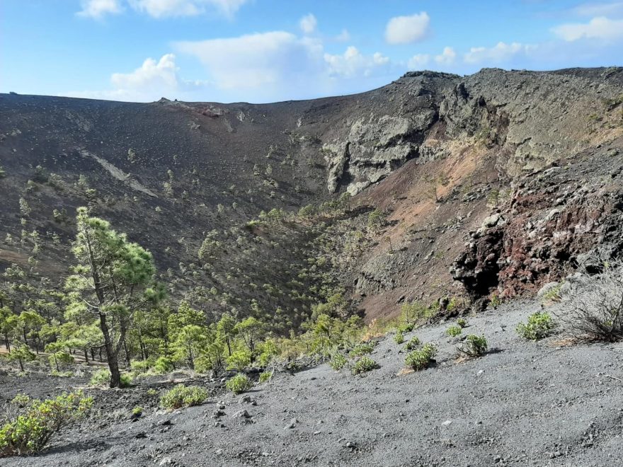 Kráter vulkánu San Antonio, Ruta de los Volcanes, La Palma, Kanárské ostrovy