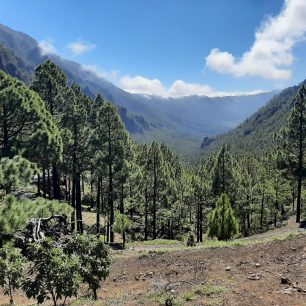 Pohled na horský hřeben Cumbre Nueva, La Palma, Kanárské ostrovy.