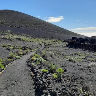 Sopečná pustina. Ruta de los Volcanes, La Palma, Kanárské ostrovy