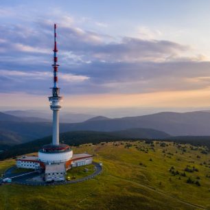 Praděd v barvách zapadajícího slunce, Jeseníky