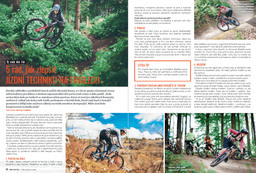 5 rad, jak zlepšit jízdní techniku na trailech. Bike speciál 2021 ve Světě outdooru 1/2021.