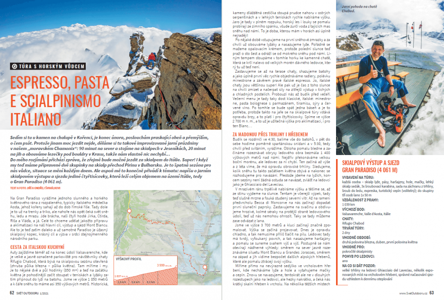 Túra s HV - skialpové Gran Paradiso. Svět outdooru 1/2021.