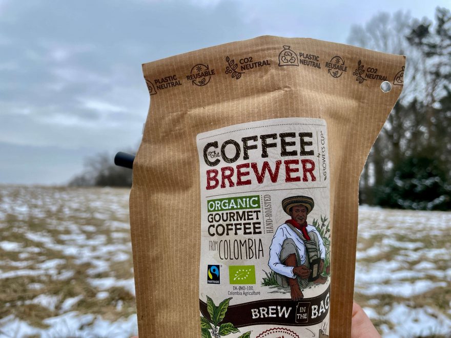 Ranní káva Grower’s Cup Colombia při cestování s vařiřem Jetboil Flash.