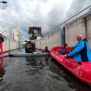 Plavební komora u Hluboké nad Vltavou.