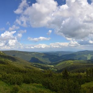 Výhledy z Liščího hřebene, Krkonoše.