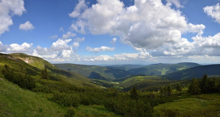 Výhledy z Liščího hřebene, Krkonoše.