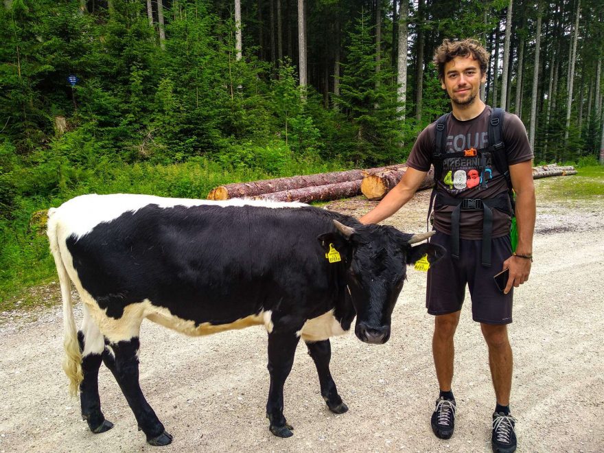 Při sestupu z feraty Mein Land - Dein Land, Solná komora, rakouské Alpy