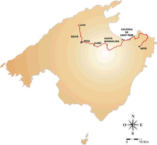 Mapa plánované trasy GR 222