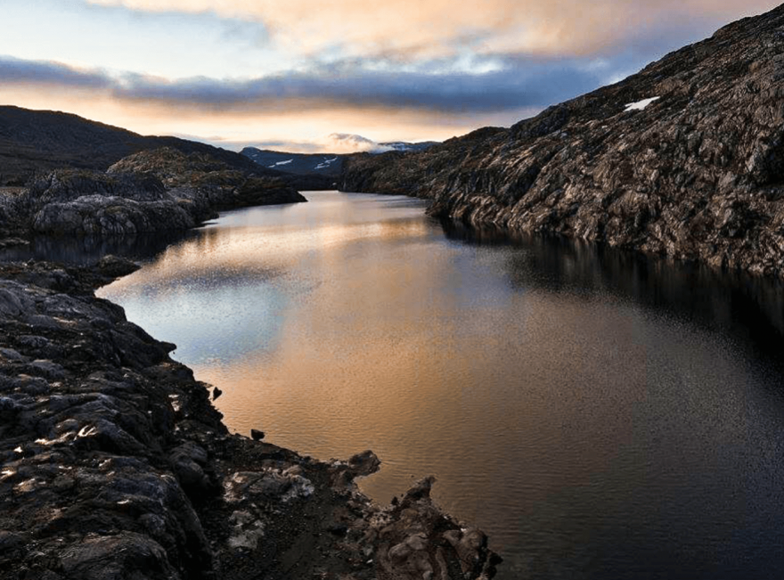 Jezero Ringedalsvatnet, Hardangervidda, Norsko