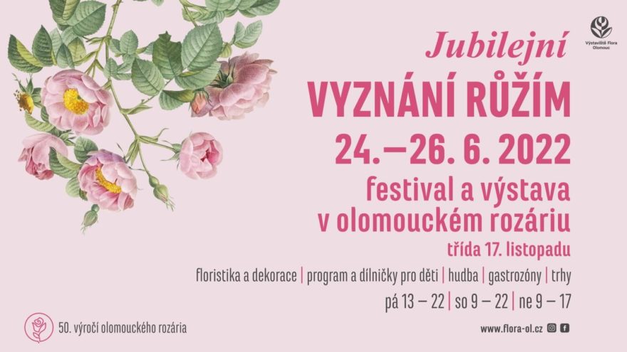Festival Vyznání růžím: oslavy 50. výročí olomouckého rozária