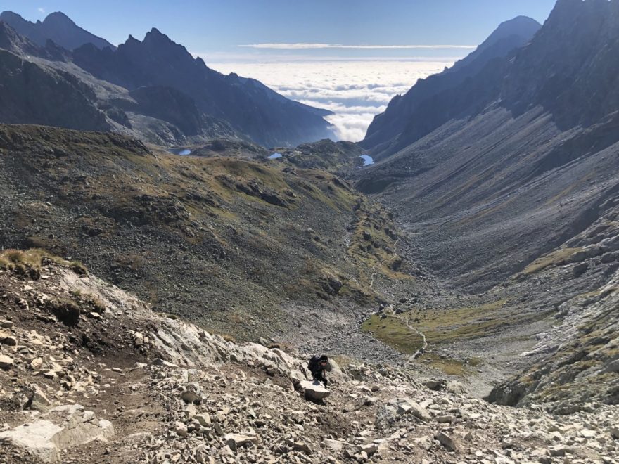Výhledy z víkendového přechodu v Tatrách, Slovensko.
