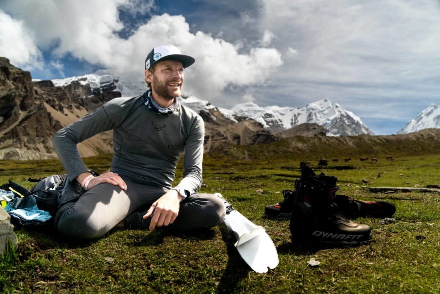 Benedikt Böhm při rychlo výstupu na Himlung Himal.