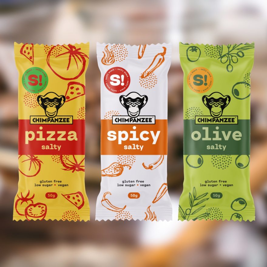 Tyčinka Salty, první slaná energetická tyčinka, Chimpanzee