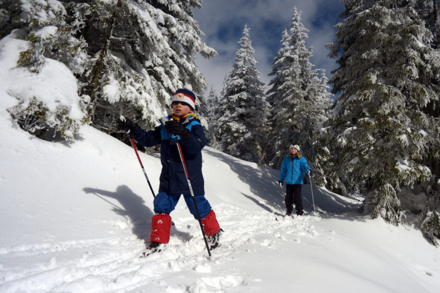 raději návleky blbé, než žádné. Častým argumentem je, že si návleky nedokáží samy nasadit… ale to boty ani lyže obvykle také ne. (zimní outdoorové aktivity s dětmi)