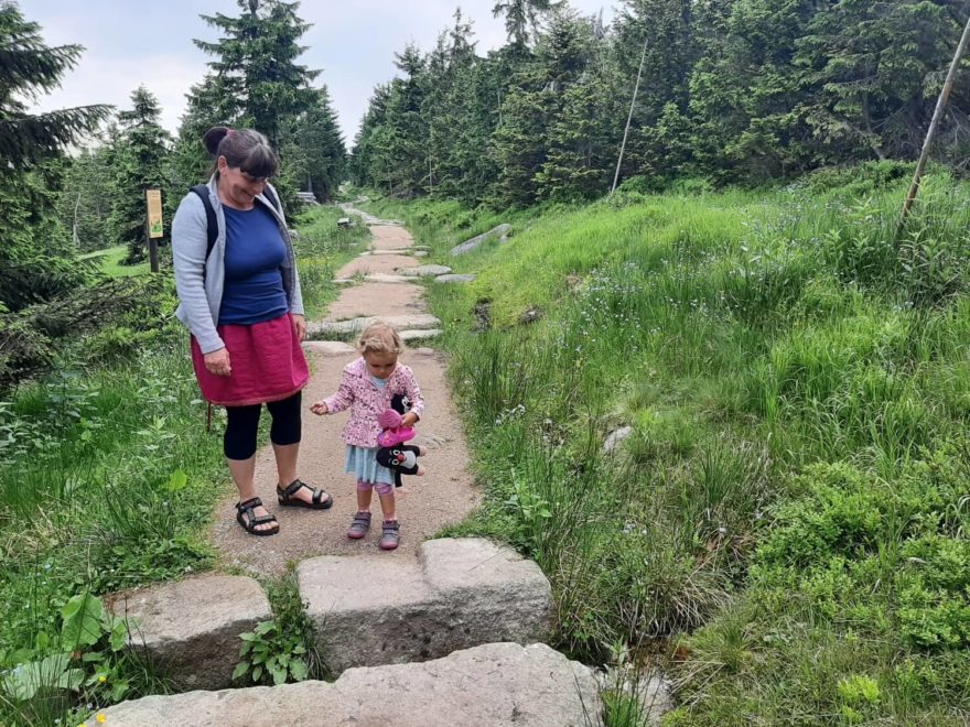 Stezka ze Špindlerovky na Moravskou boudu, Krkonoše.