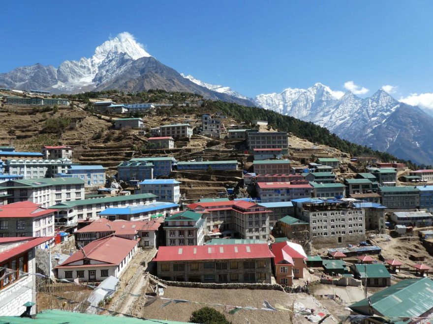 Namche Bazaar, vesnice Šerpů, Nepál