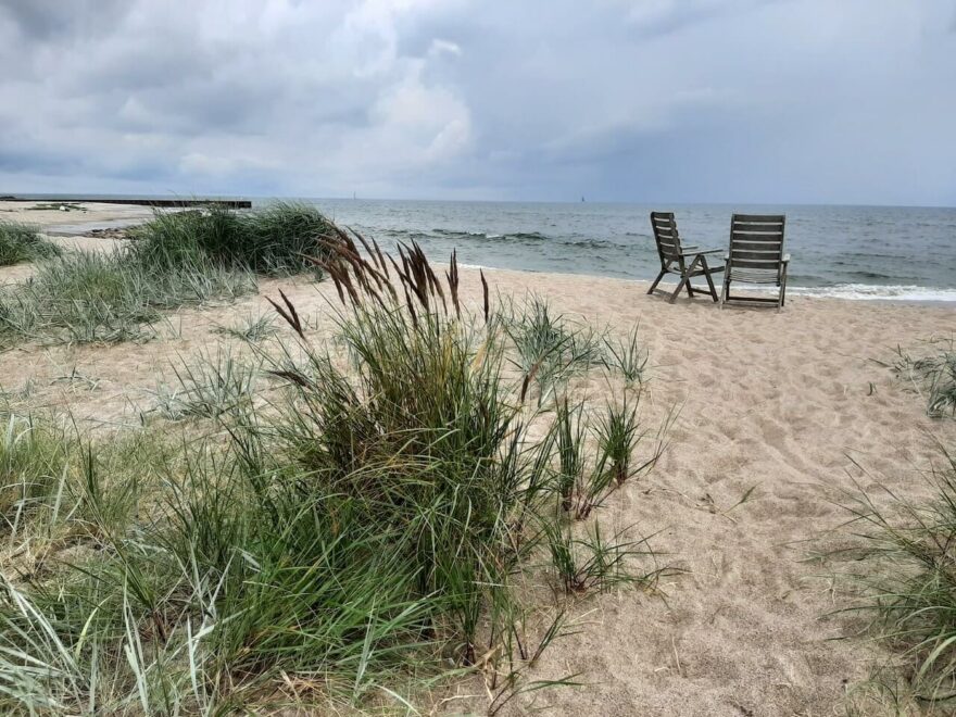Písčité pláže na jižním pobřeží Skåne, Švédsko