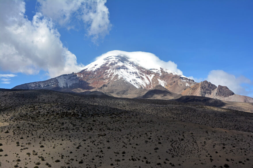 Vrchol sopky Chimborazo svou výškou 6 263 metrů převyšuje všechny hory Ekvádoru