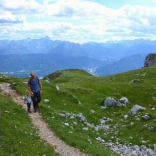 Výstup na Dobratsch, Korutany, Alpy, Rakousko.