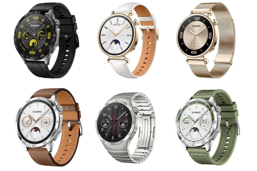 Různé varianty provedení hodinek Huawei Watch GT 4