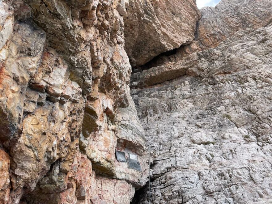 Ferrata Giovanni Lipello v Itálii na krásné hoře Tofana di Rozes.