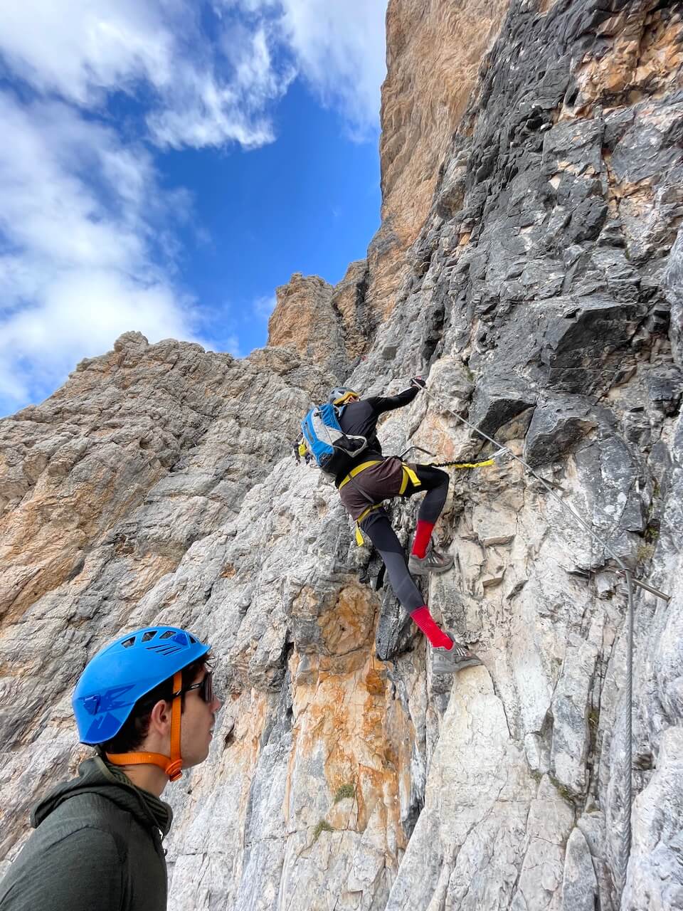 Vzdušná ferrata Giovanni Lipella je náročná hlavně díky své délce.