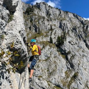 Překrásné lezení v příjemné skále po svazích hory Rossloch nabízí ferrata Kaiser Franc Josef Klettersteig obtížnosti D/E