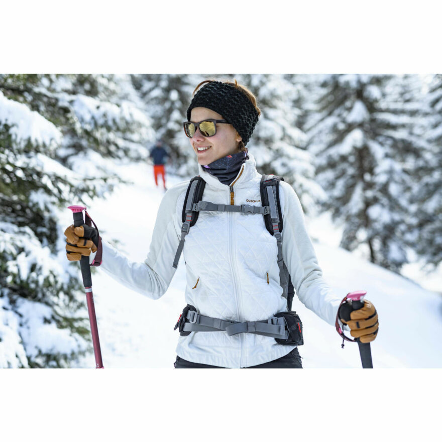 Dámská turistická hybridní fleecová mikina SH900 X-warm