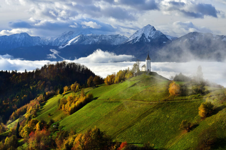 Alpská idyla ve slovinských horách.