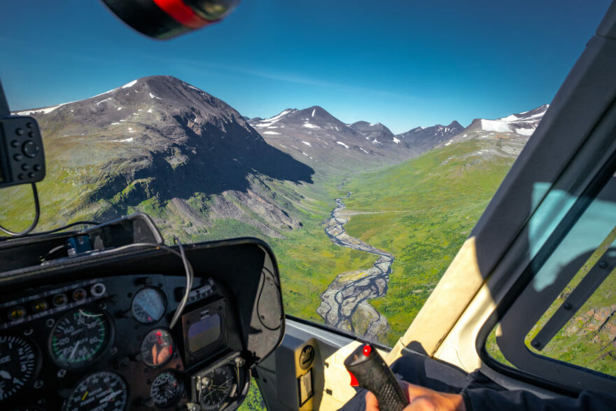 Delta řeky Rapy, která je považována za jedno z nejkrásnějších míst v Evropě, národní park Sarek ve švédské Arktidě