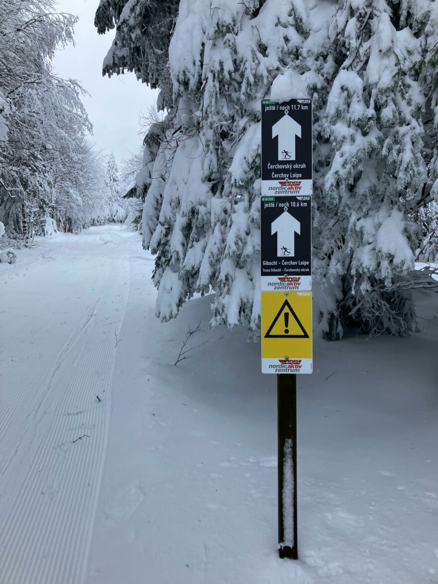 Čerchov - perfektní značení tras pro běžky. Foto Klára Růžková