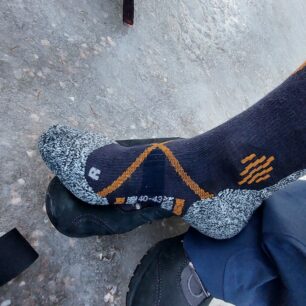 Detail šlapky a označení ponožek P.A.C. SK 2.2 MERINO TOURING