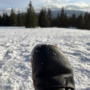 Testování bot VIVOBAREFOOT Tracker Forest ESC v Krkonoších.