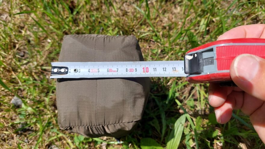 Rozměr zabalené hamaky FLYHAMAK OUTDOOR I je 20 x 10 x 10 cm