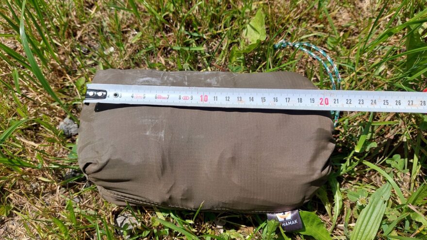 Velikost zabalené hamaky FLYHAMAK OUTDOOR I