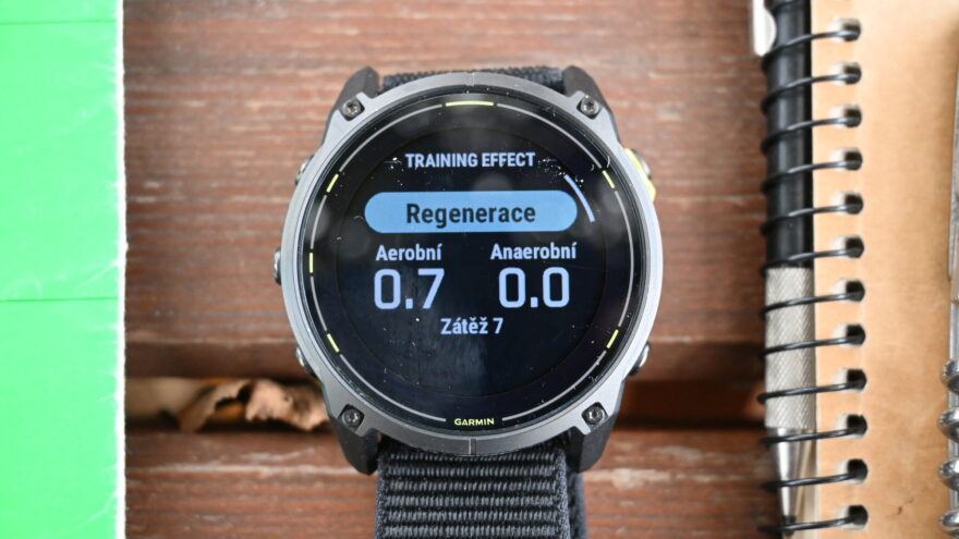 Detail zátěže a REGENERACE - GARMIN Enduro 3